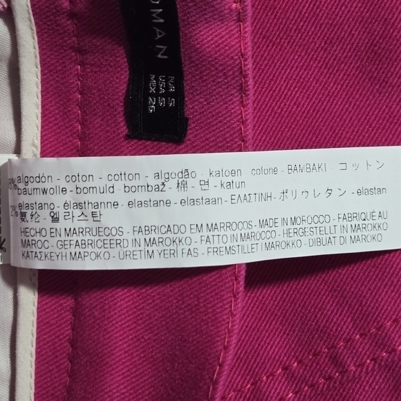 ZARA Women's Valentine High Rise Skinny Zip Denim Jeans Fuschia Pink Size Small - Picture 12 of 12